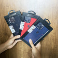 iPhone 16 Series Ferrari Sports Car Logo Side Stitch Leather Cover Red