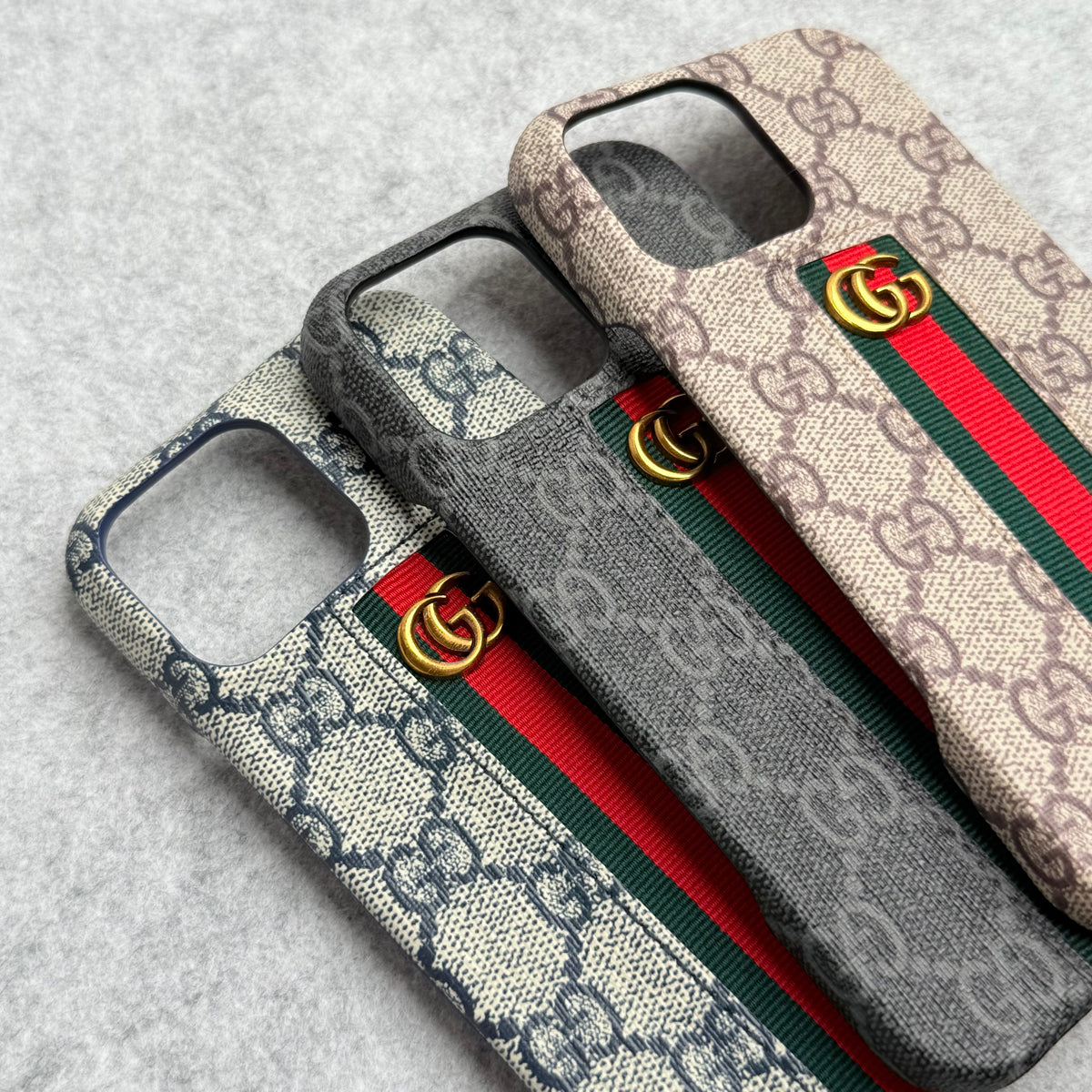 iPhone 16 Series GG Fashion Green Red Stripe Cover