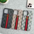 iPhone 16 Series GG Fashion Green Red Stripe Cover