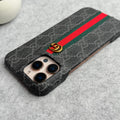 iPhone 16 Series GG Fashion Green Red Stripe Cover