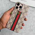 iPhone 16 Series GG Fashion Green Red Stripe Cover