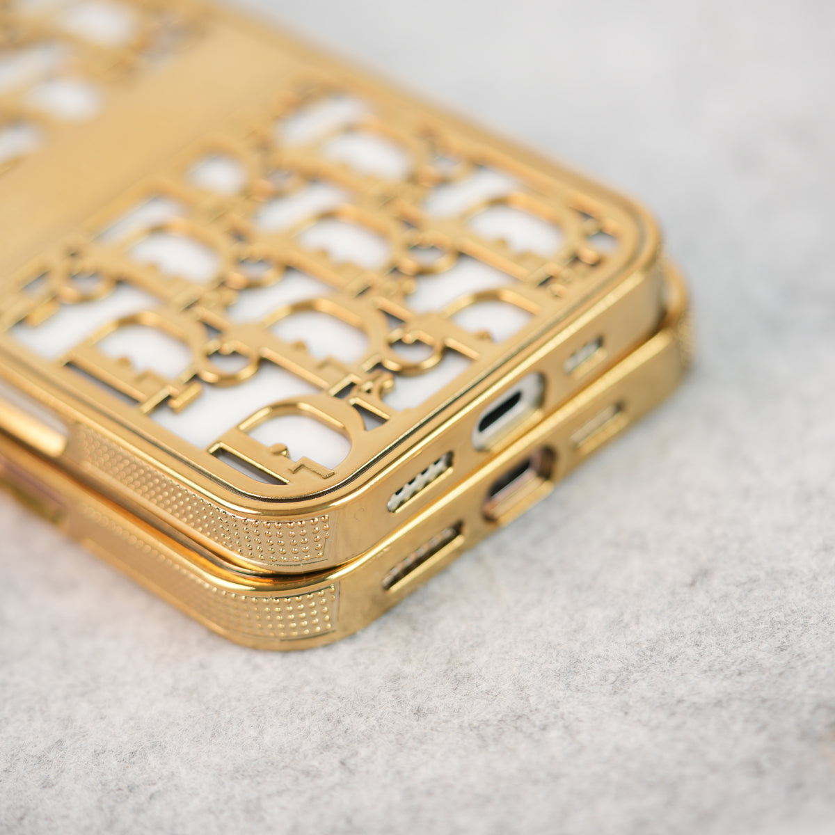 iPhone 16 Series Luxury Brand CD Chrome Case Cover