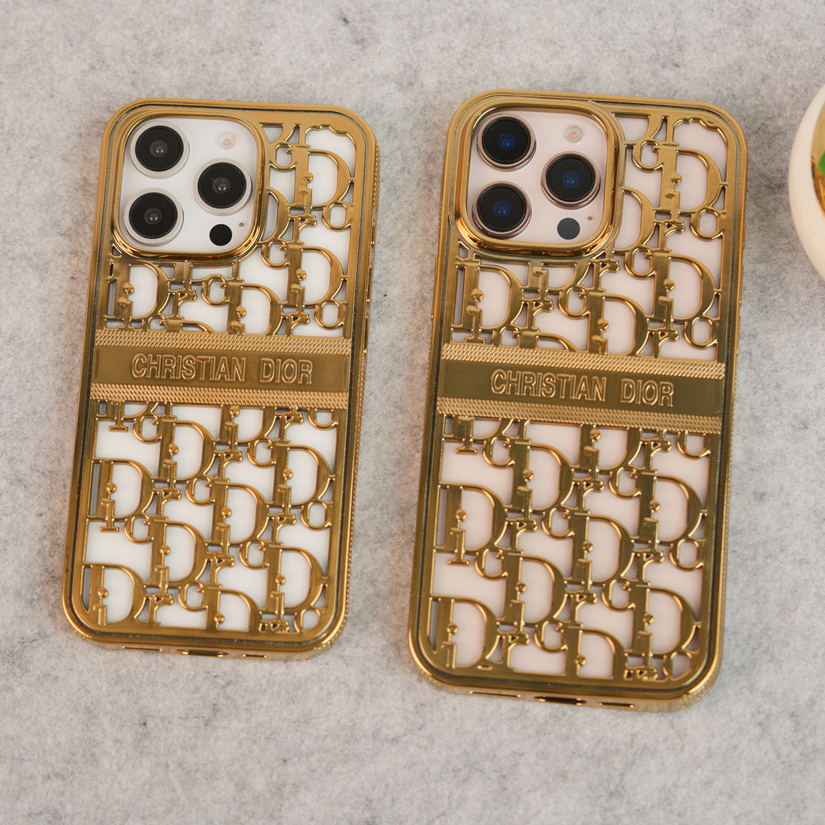 iPhone 16 Series Luxury Brand CD Chrome Case Cover