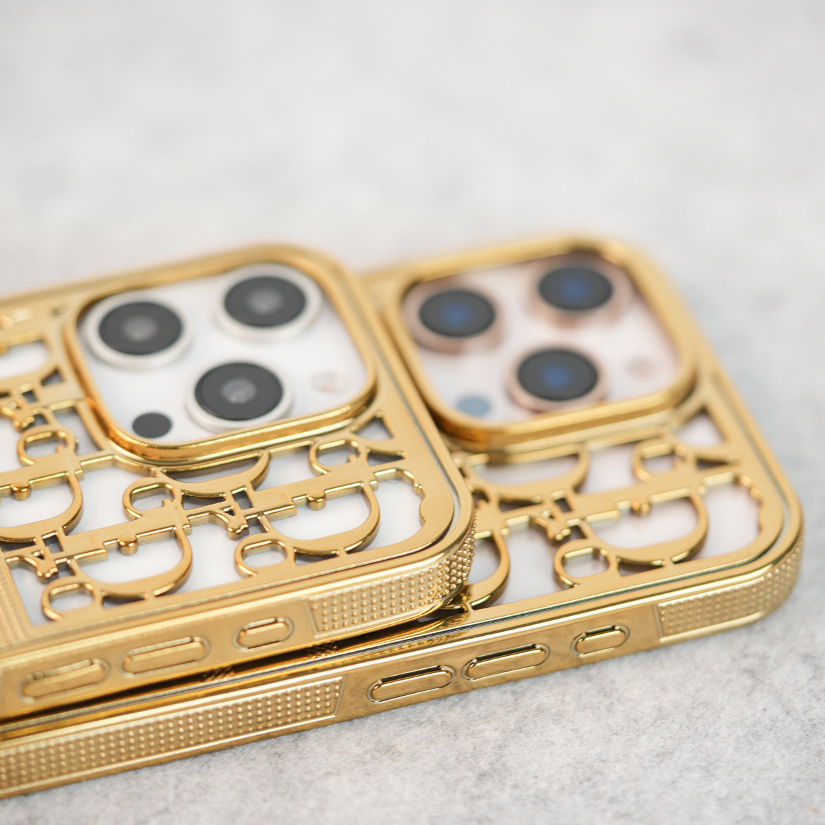 iPhone 16 Series Luxury Brand CD Chrome Case Cover