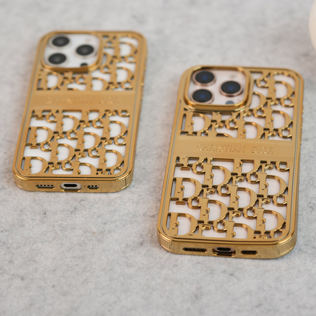 iPhone 16 Series Luxury Brand CD Chrome Case Cover