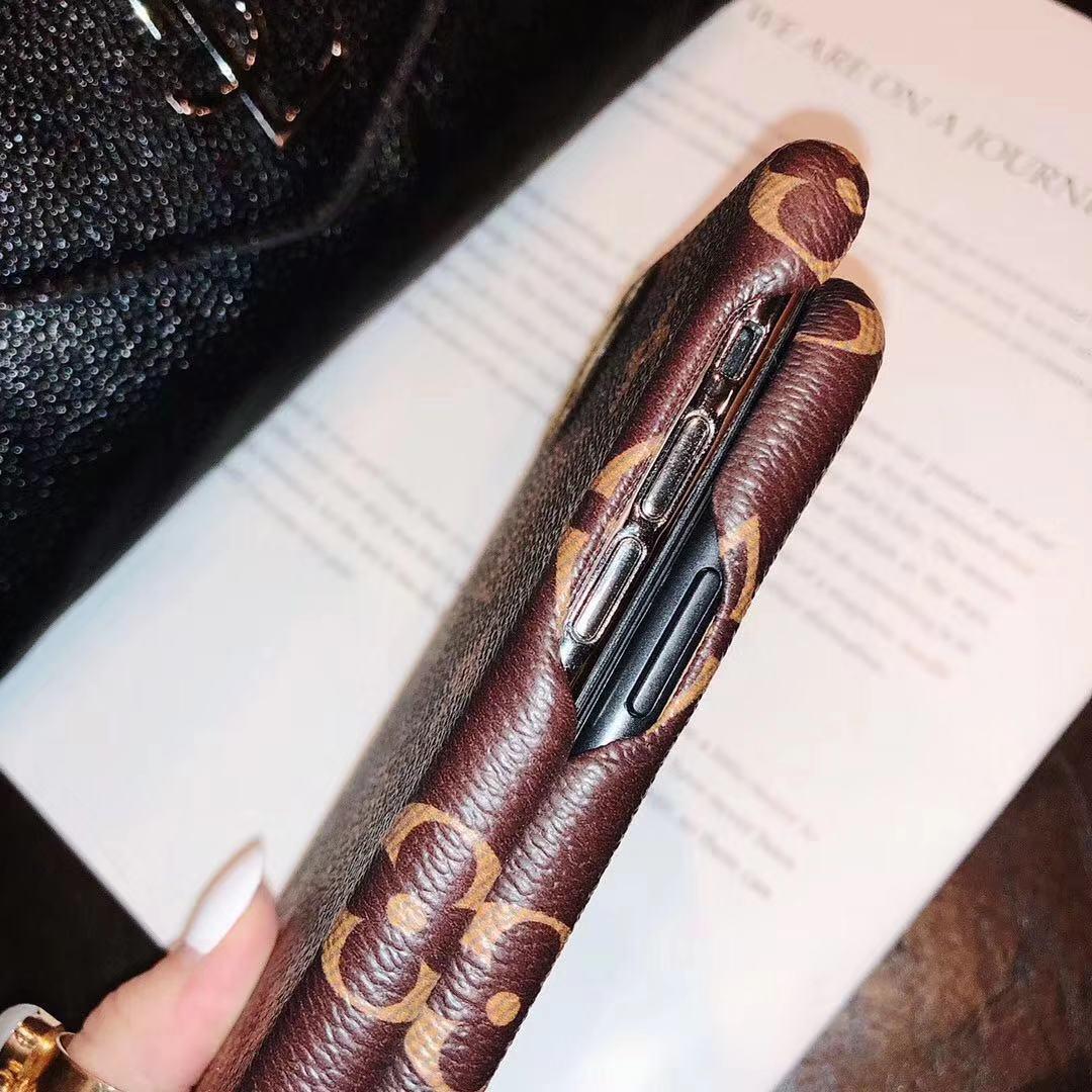 iPhone 16 Series Luxury Brand PU Leather Case Cover (Dark Brown)