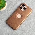 iPhone 16 Series Luxury Logo Cut Side Stitch PU leather Case Cover