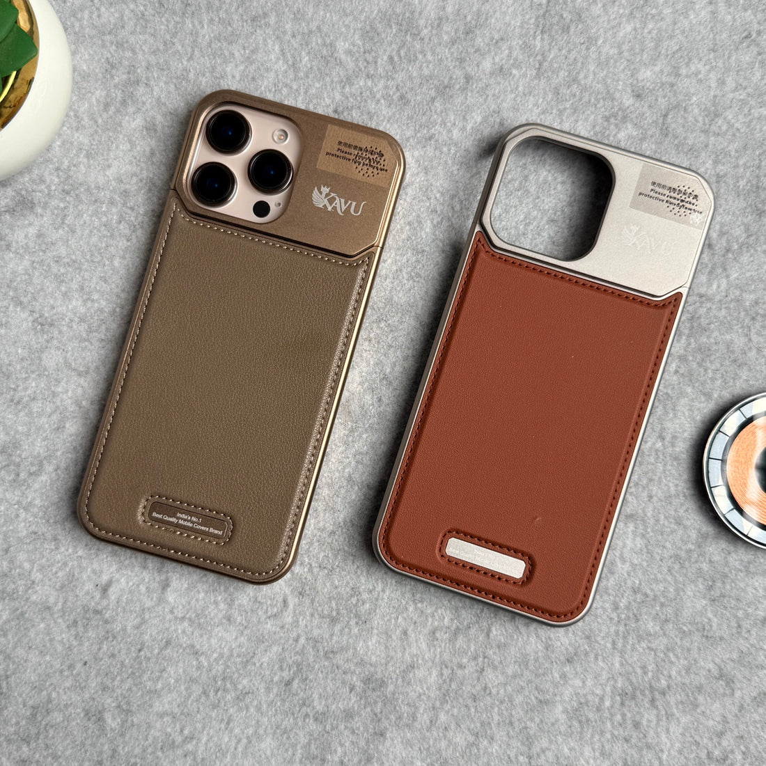 iPhone 16 Series Premium Metallic AeroFLex Aluminium Stitch Leather MagSafe Case