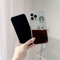 iPhone 16 Series SB Liquid Coffee Floating Cup Case Cover