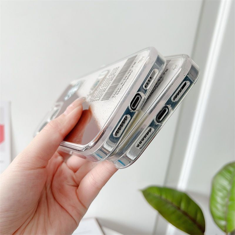 iPhone 16 Series SB Liquid Coffee Floating Cup Case Cover