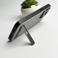 iPhone 16 Series Weave Leather with Metal Kickstand Slim Back Cover
