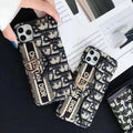 iPhone 16 Series luxury Brand CD Card Holder Case Cover (Black)