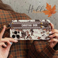 iPhone 16 series Luxury Brand CD White Floral Strap Belt Case Cover