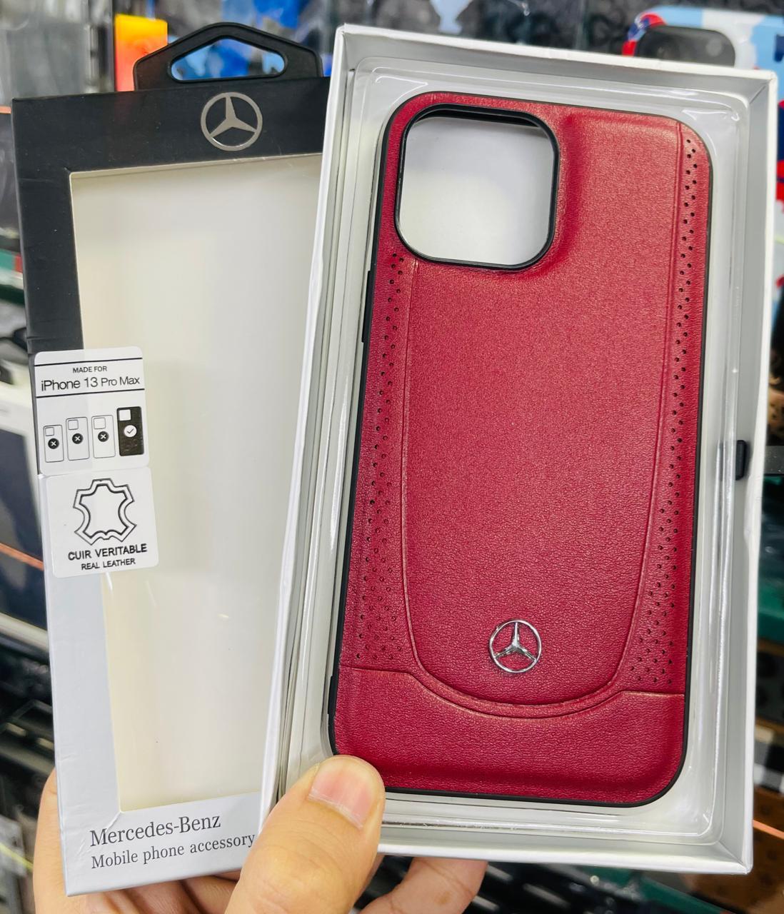 iPhone 16 series Mercedes Maroon Leather Case Cover
