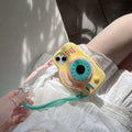 iPhone 3D Cute Silicone Camera Design Case Cover With Lanyard Strap