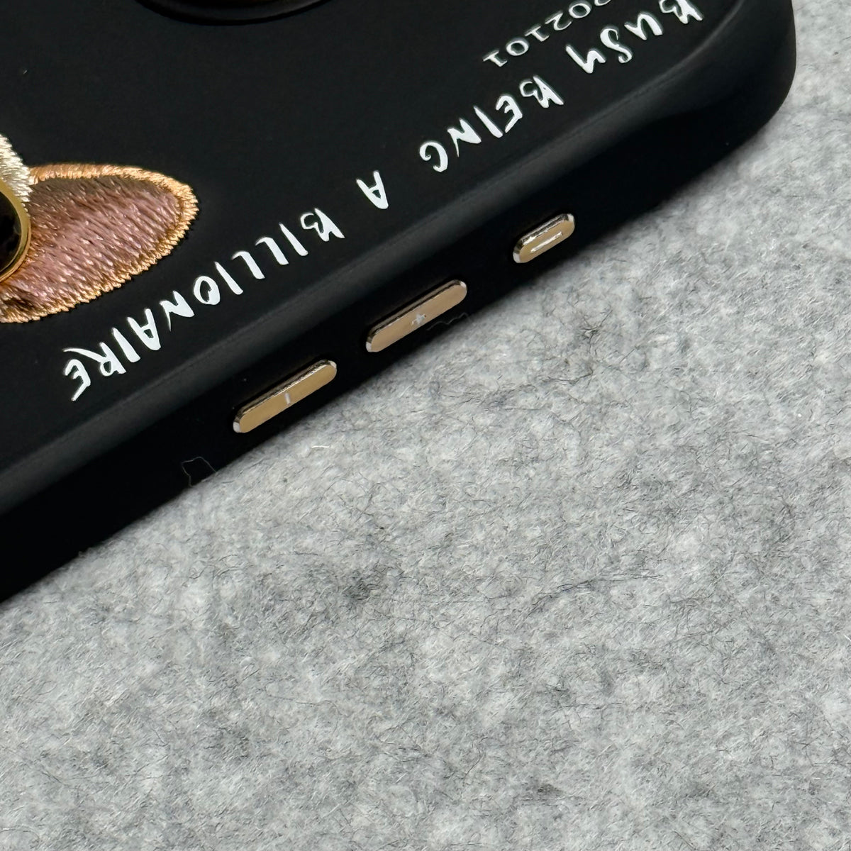 iPhone 3D Embroidery Cool Dog RedBlack Jacket Case