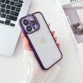 iPhone Hollow Flipping Lens Bracket Case Cover ( Deep Purple )