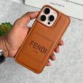 iPhone Luxury Brand FD Premium Case Cover Brown
