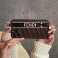 iPhone Luxury Brand FD Strap Holder Case Cover Brown