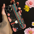 iPhone Luxury Brand Green GG Strap Holder Case Cover