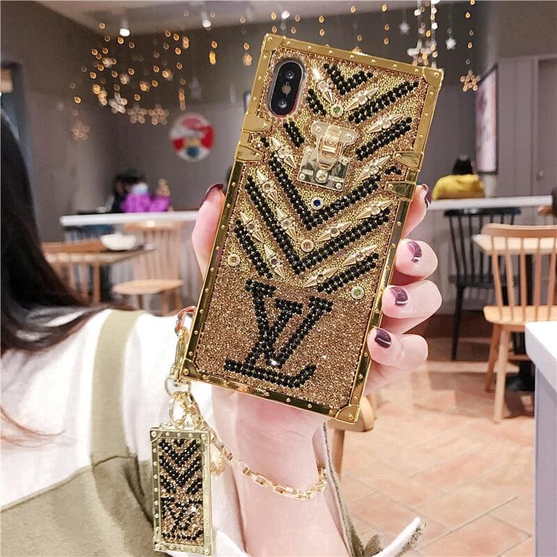 iPhone Luxury Diamond Bling Golden Trunk Phone Case