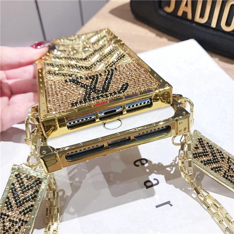 iPhone Luxury Diamond Bling Golden Trunk Phone Case