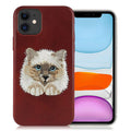 iPhone Luxury Santa Barbara Leather Savana Series Cat Back Cover