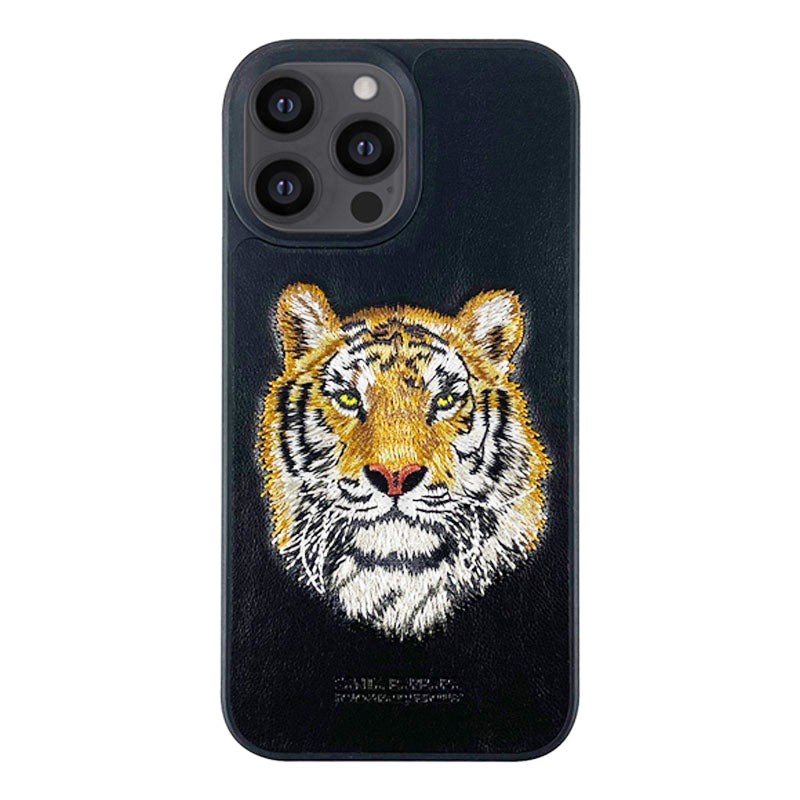 iPhone Luxury Santa Barbara Leather Savana Series Tiger Back Cover