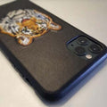 iPhone Luxury Santa Barbara Leather Savana Series Tiger Back Cover