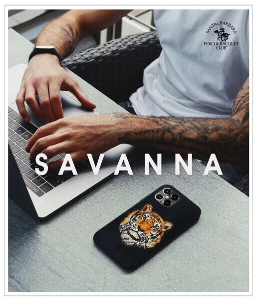 iPhone Luxury Santa Barbara Leather Savana Series Tiger Back Cover