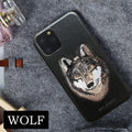 iPhone Luxury Santa Barbara Leather Savana Series Wolf Back Cover
