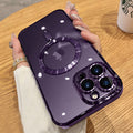 iPhone Magsafe Transparent iPhone Purple Case With Lens Protector