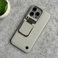iPhone Metal Camera Cap Stand Case Cover ( WHITE )
