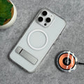 iPhone Transparent Bottom Metal Stand MagSafe Supported Case Cover