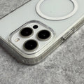 iPhone Transparent Bottom Metal Stand MagSafe Supported Case Cover