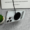 iPhone Transparent Bottom Metal Stand MagSafe Supported Case Cover