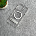 iPhone Transparent Bottom Metal Stand MagSafe Supported Case Cover